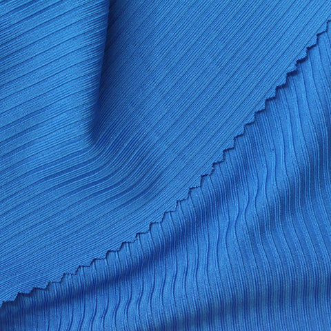 Polyester Stretch Rib Knit Fabric, 230 gsm, 145 cm — Blue