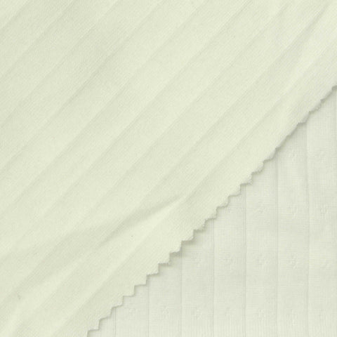 Cream Diamond Pointelle Knit, Cotton, 200 gsm