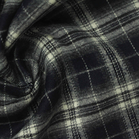 Dark Grey Plaid Woven, Poly-Viscose, 285 gsm, 150 cm, ref EF-265195