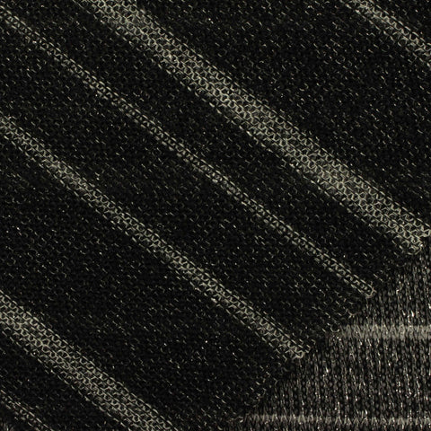 Polyester Metallic Chunky Knit Fabric, 170 gsm, 155 cm — Black