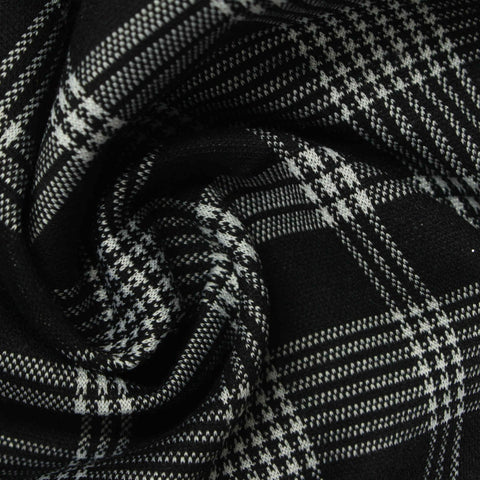 Black Plaid Jacquard, Polyester, 315 gsm