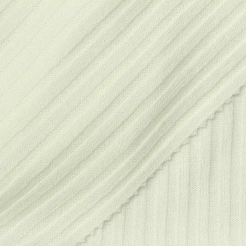 Polyester Viscose Stretch Rib Knit Fabric, 270 gsm, 140 cm — Beige