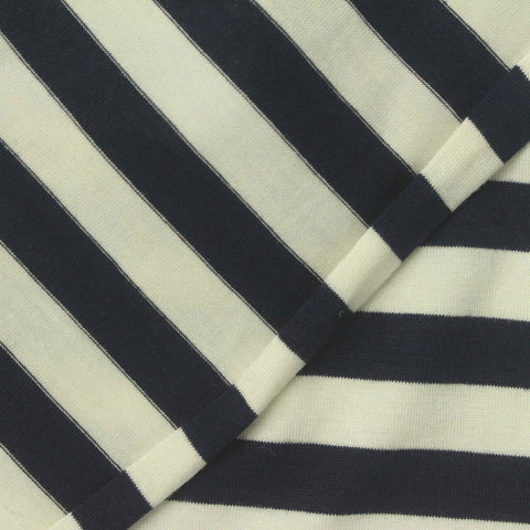 Dark Grey Stripe Jersey Knit, Viscose, 180 gsm