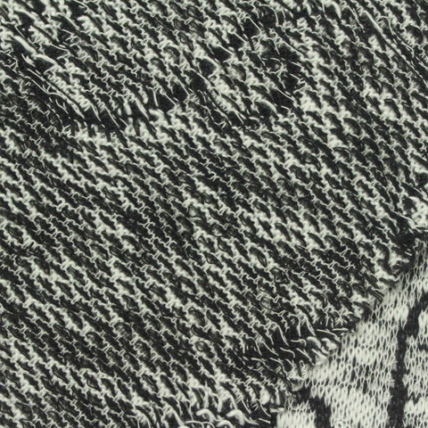 Jacquard 100% Polyester Chunky Knit Fabric, 203 gsm, 159 cm — White