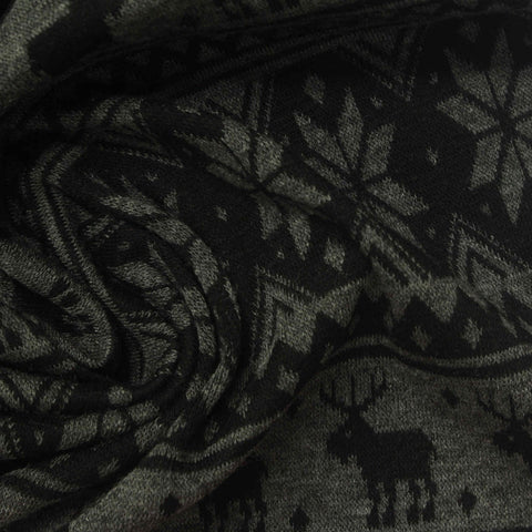 Dark Grey Geometric-Star Jacquard, Poly-Viscose