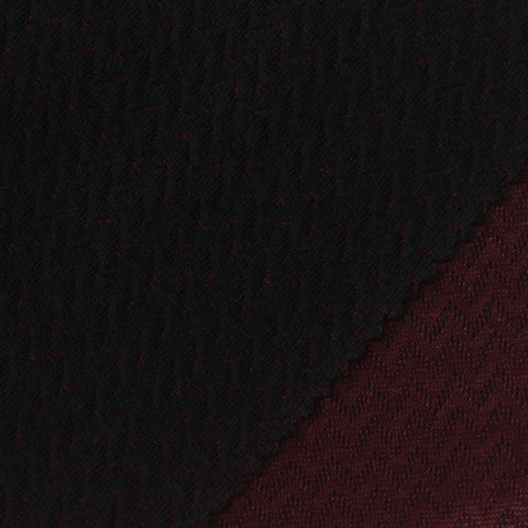 Deep Burgundy Textured-Chevron Jacquard, Cotton-Poly
