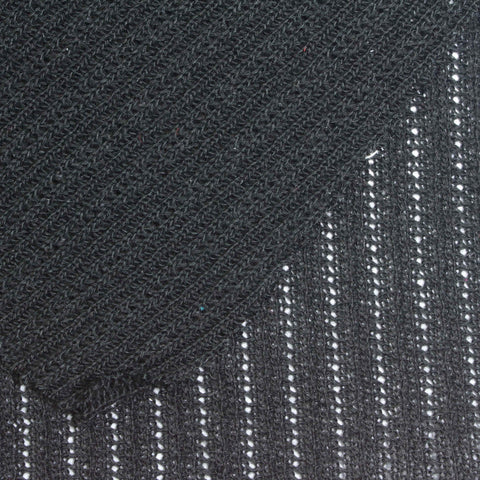 Dark Grey Openwork-Stripe Pointelle Knit, Polyester