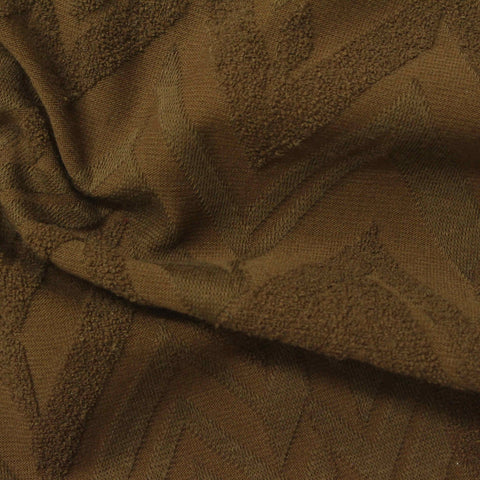 Brown Tone-on-Tone Chevron Jacquard, Poly-Cotton