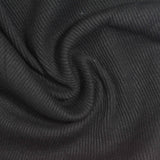 Cotton Stretch Rib Knit Fabric, 380 gsm, 110 cm — Black — photo 1