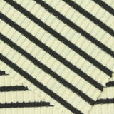 Black Horizontal-Stripe Rib Knit, Poly-Cotton, 290 gsm, 150 cm — photo 1