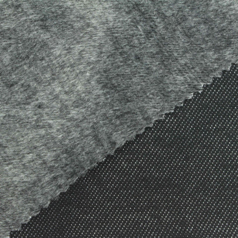 Dark Grey Marl Velvet, Poly-Cotton, 320 gsm