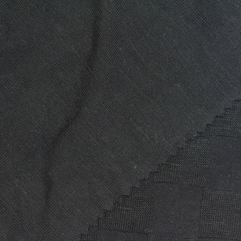 Black Tone-on-Tone Pointelle Knit, Viscose-Acrylic