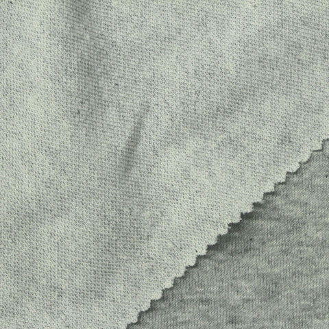 Light Grey Marl French Terry, Cotton-Poly, 175 gsm
