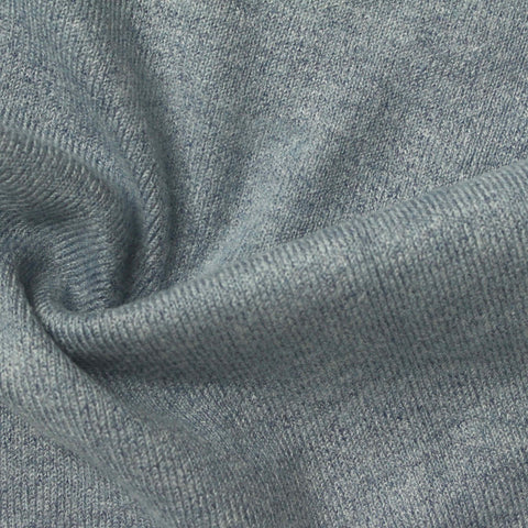 Light Blue-Grey Marl Rib Knit, Viscose-Poly