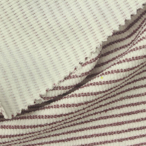 Yarn-Dyed Polyester Stretch Rib Knit Fabric, 320 gsm, 165 cm