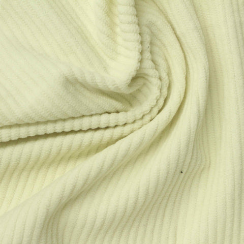 Cream Ribbed Velvet, Polyester