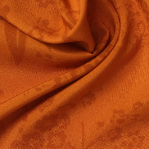 Orange Tone-on-Tone Floral Jacquard, Polyester
