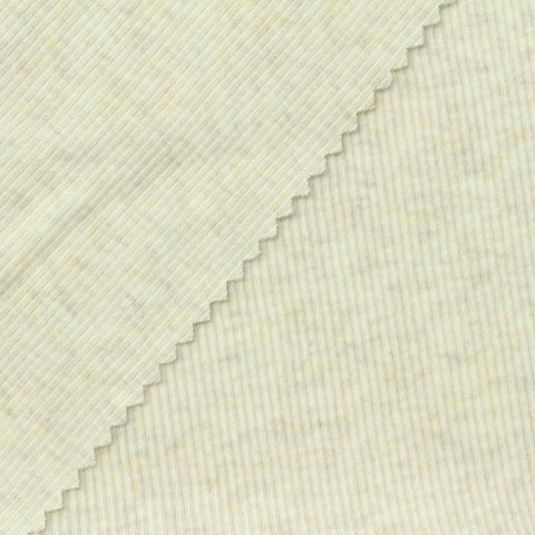 Cotton Stretch Rib Knit Fabric, 190 gsm, 110 cm — Beige