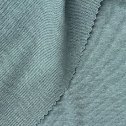 Tencel Lyocell Acrylic Blend Stretch Rib Knit Fabric, 190 gsm, 160 cm — Blue