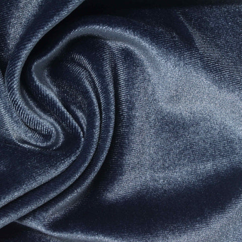 Polyester Stretch Velvet Fabric, 240 gsm, 150 cm — Navy