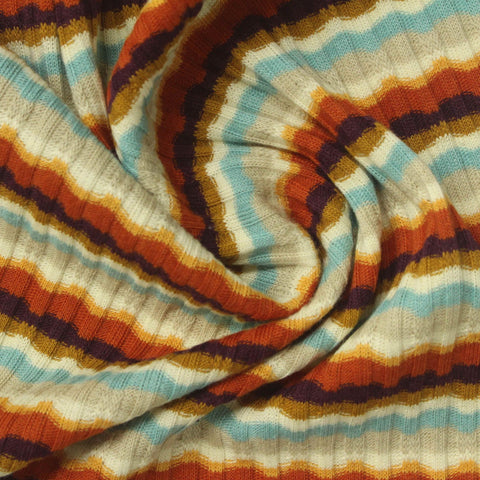 Brown Horizontal-Line Jacquard, Cotton-Poly