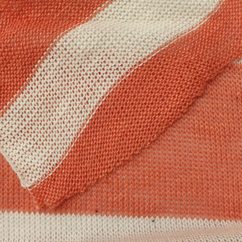 Orange Horizontal-Stripe Jersey Knit, Viscose-Poly, 186 gsm