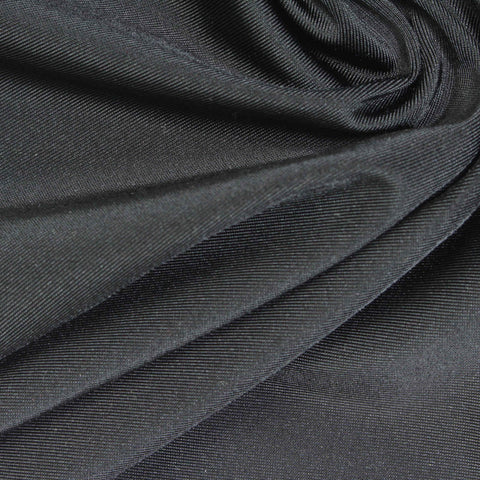 Polyester Stretch Warp Knit Fabric, 205 gsm, 160 cm — Black