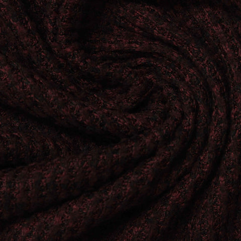 Dark Red Marl Waffle Knit, Polyester