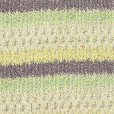 Grey Horizontal-Stripe Chunky Knit, Polyester, 289 gsm