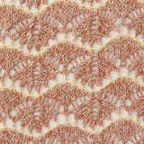 Marled Orange Openwork-Leaf Chunky Knit, Polyester — photo 1