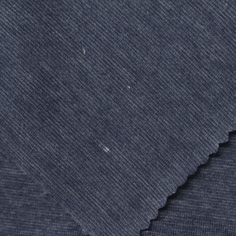 Heathered Blue Marl Jersey Knit, Poly-Cotton, 145 gsm