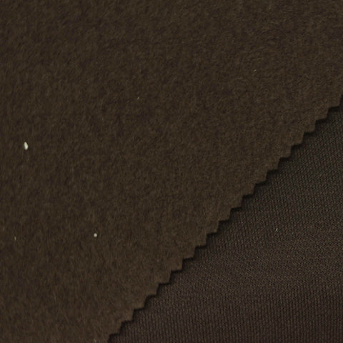 Brushed Polyester Cotton Interlock Knit Fabric, 270 gsm, 190 cm — Brown