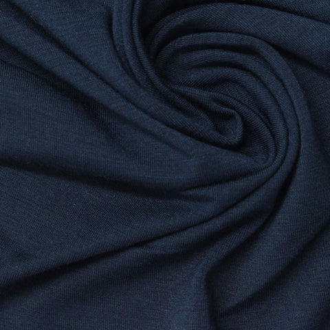 Modal Stretch Jersey Knit Fabric, 150 gsm, 160 cm — Navy