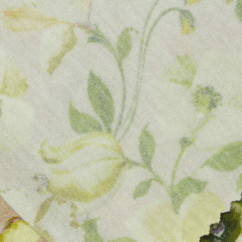 Yellow Floral Jersey Knit, Viscose, 220 gsm