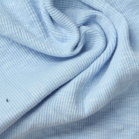 Slub Rib Knit Fabric, 320 gsm, 130 cm — Blue