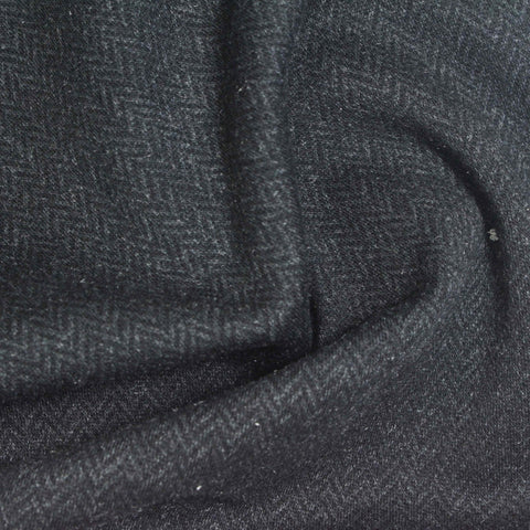 Dark Grey Herringbone Jacquard, Poly-Cotton