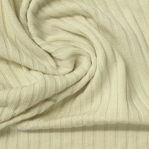Polyester Viscose Stretch Rib Knit Fabric, 320 gsm, 180 cm — Yellow