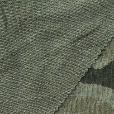 Green Camo Chunky Knit, Viscose-Poly, 286 gsm