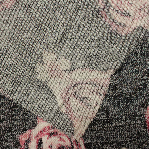 Pink Roses Chunky Knit, Poly-Viscose