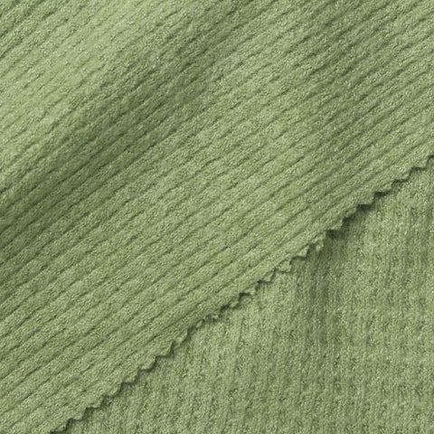 Jacquard Viscose Polyester Blend Stretch Rib Knit Fabric, 250 gsm, 170 cm — Green