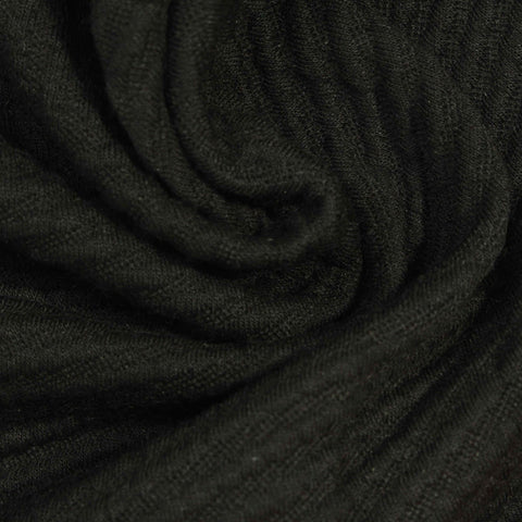 Jacquard Polyester Viscose Stretch Knit Fabric, 390 gsm, 166 cm — Black