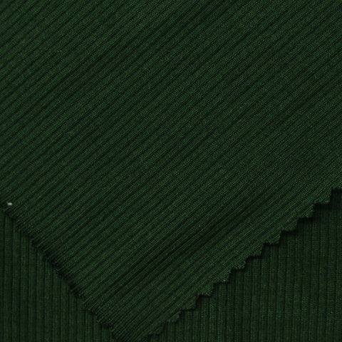 Viscose Stretch Rib Knit Fabric, 259 gsm, 125 cm — Green