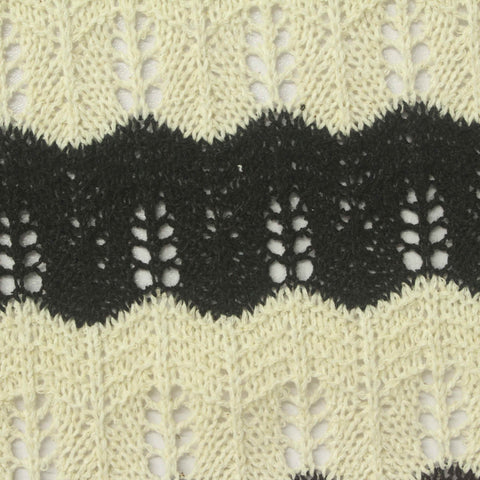Black Zigzag Chunky Knit, Polyester, 330 gsm