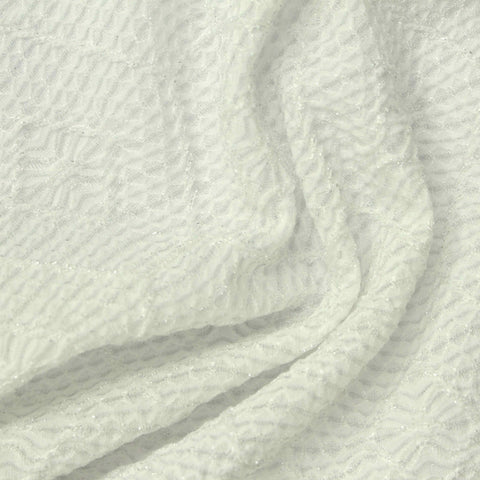 Cream Diamond Jersey Knit, Polyester