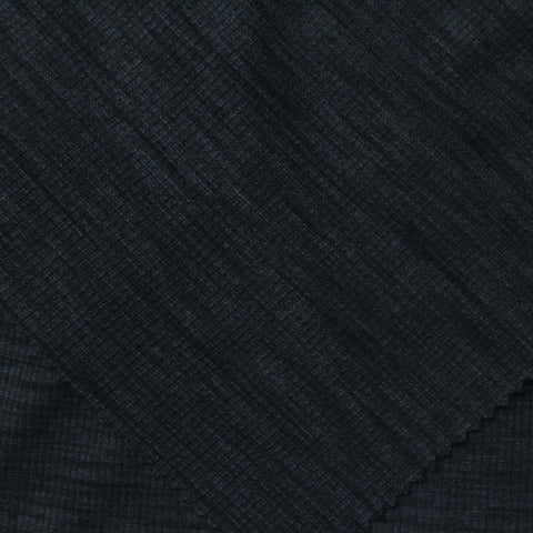 Dark Blue Heather Rib Knit, Poly-Viscose