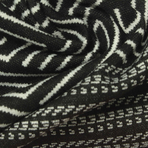 Black Lines Interlock Knit, Poly-Viscose