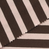 Brown Horizontal-Stripe Rib Knit, Cotton, 290 gsm — photo 1