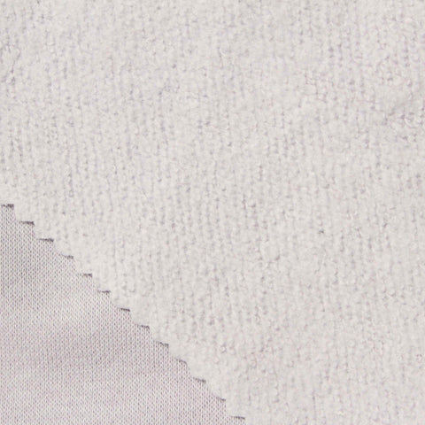Brushed Cotton Polyester French Terry Fabric, 300 gsm, 165 cm — Grey