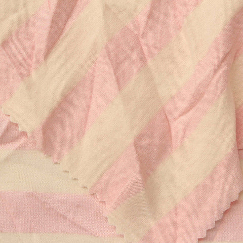 Pink Horizontal-Stripe Jersey Knit, Poly-Viscose, 160 gsm
