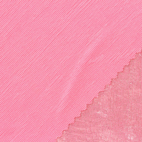 Polyester Stretch Rib Knit Fabric, 205 gsm, 150 cm — Pink